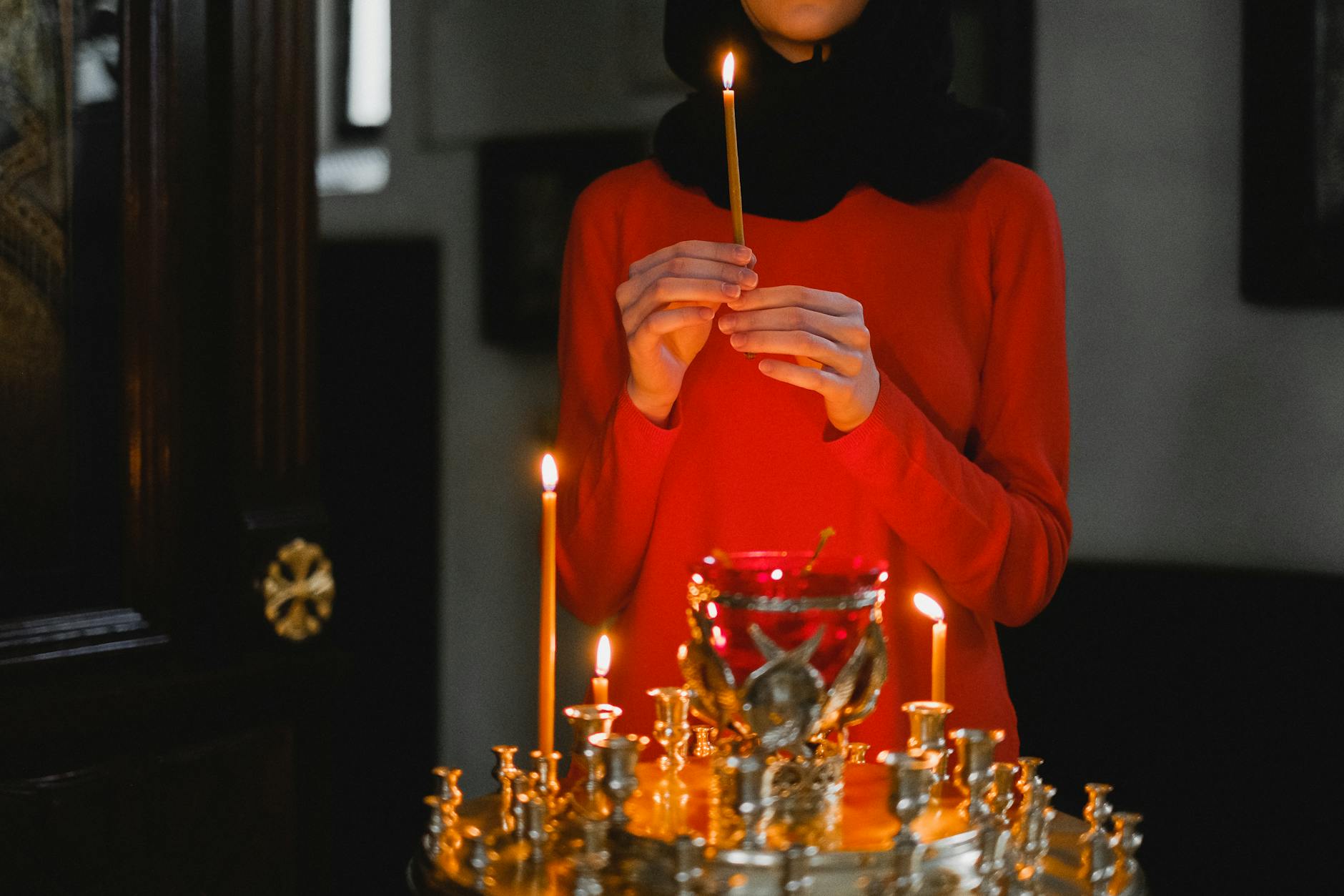 Candlelit spiritual ritual representing the framed creative energy of angel number 3113