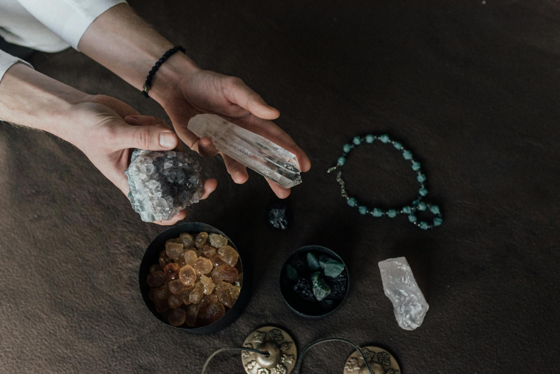 Crystal and candles on a spiritual altar representing the abundant foundation energy of angel number 848